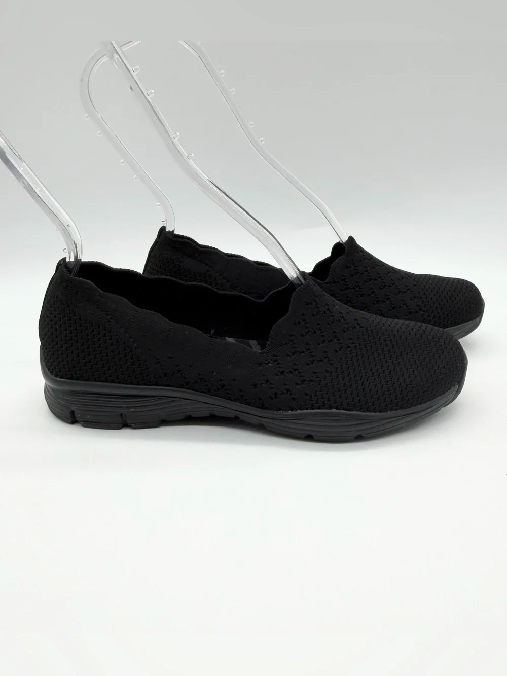 Skechers Women's Seager Stat Loafer Modern Comfort Casual Slip-on Shoes Blk Sz 6